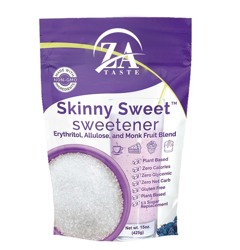 New Skinny Sweet™ ZA Zero Calorie Sweetener – Allulose and Monk Fruit Blend 1:1 Sugar Substitute